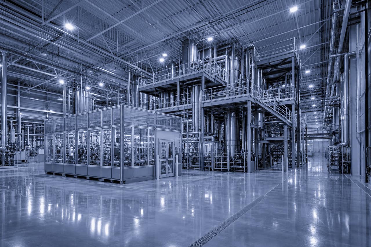 Team tecnico in ambiente industriale